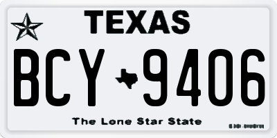 TX license plate BCY9406