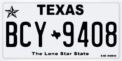 TX license plate BCY9408