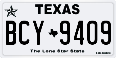 TX license plate BCY9409