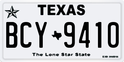 TX license plate BCY9410