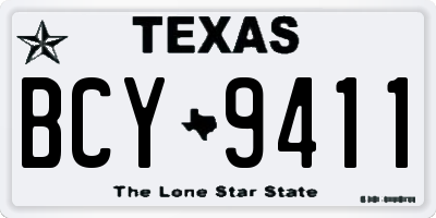 TX license plate BCY9411