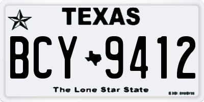 TX license plate BCY9412