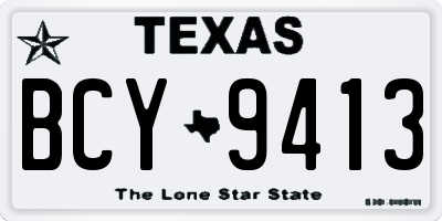 TX license plate BCY9413