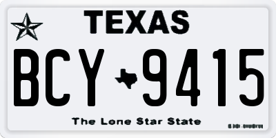 TX license plate BCY9415