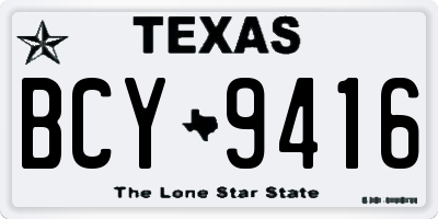 TX license plate BCY9416
