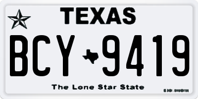 TX license plate BCY9419