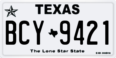 TX license plate BCY9421