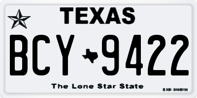 TX license plate BCY9422