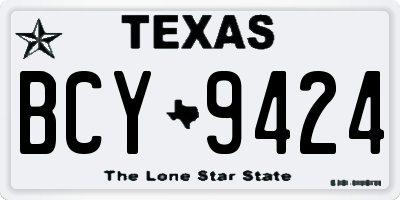 TX license plate BCY9424