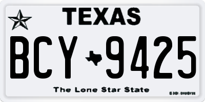 TX license plate BCY9425