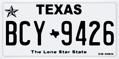 TX license plate BCY9426