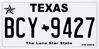 TX license plate BCY9427