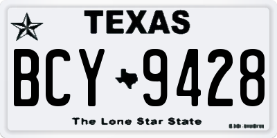 TX license plate BCY9428