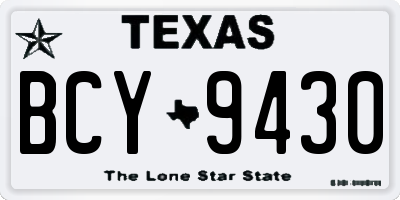 TX license plate BCY9430