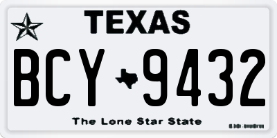 TX license plate BCY9432