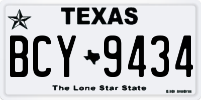 TX license plate BCY9434