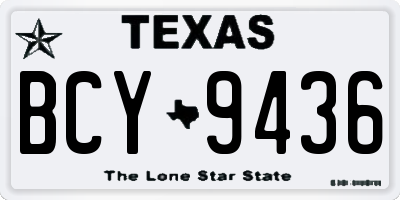 TX license plate BCY9436
