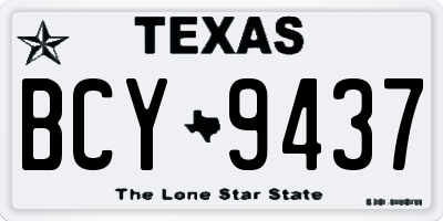 TX license plate BCY9437