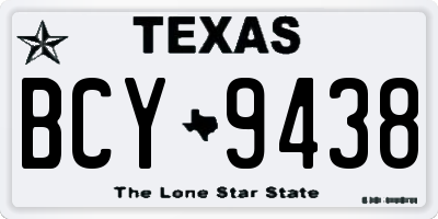 TX license plate BCY9438