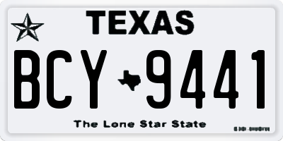 TX license plate BCY9441