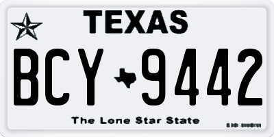 TX license plate BCY9442