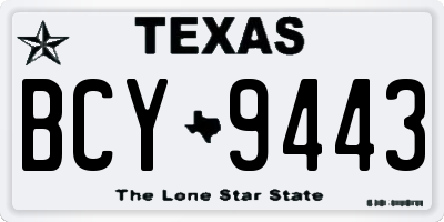 TX license plate BCY9443