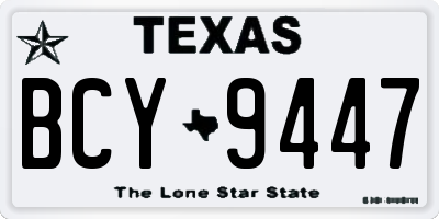 TX license plate BCY9447