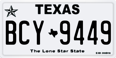 TX license plate BCY9449