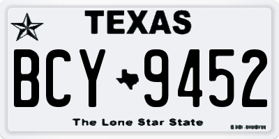 TX license plate BCY9452