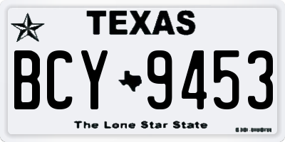 TX license plate BCY9453