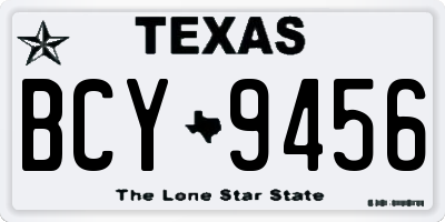 TX license plate BCY9456