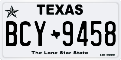 TX license plate BCY9458