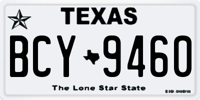 TX license plate BCY9460