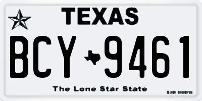 TX license plate BCY9461