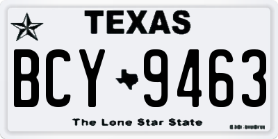 TX license plate BCY9463