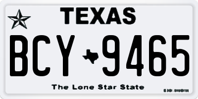 TX license plate BCY9465