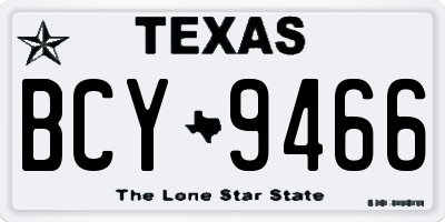 TX license plate BCY9466
