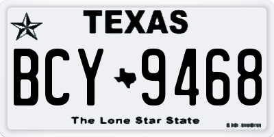 TX license plate BCY9468