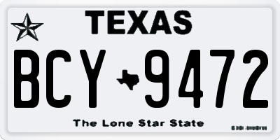 TX license plate BCY9472