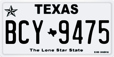 TX license plate BCY9475