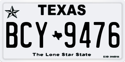 TX license plate BCY9476