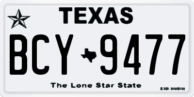 TX license plate BCY9477