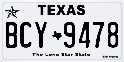TX license plate BCY9478