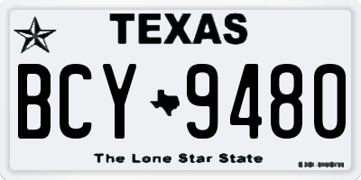 TX license plate BCY9480