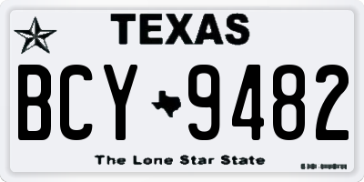 TX license plate BCY9482