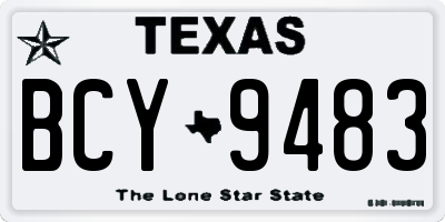 TX license plate BCY9483
