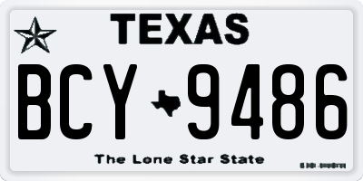 TX license plate BCY9486