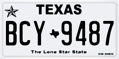 TX license plate BCY9487