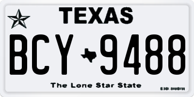 TX license plate BCY9488