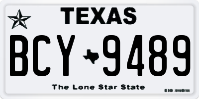 TX license plate BCY9489